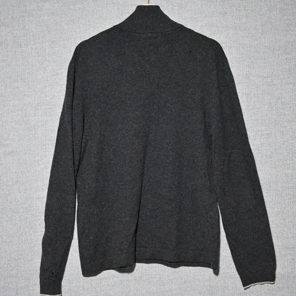 Banana Republic Quarter Zip Sweater Mens Cashmere M Charcoal Gray